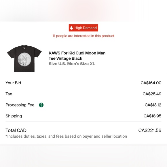 KAWS for Kid Cudi Moon Man Vintage Black XL - Picture 4 of 4